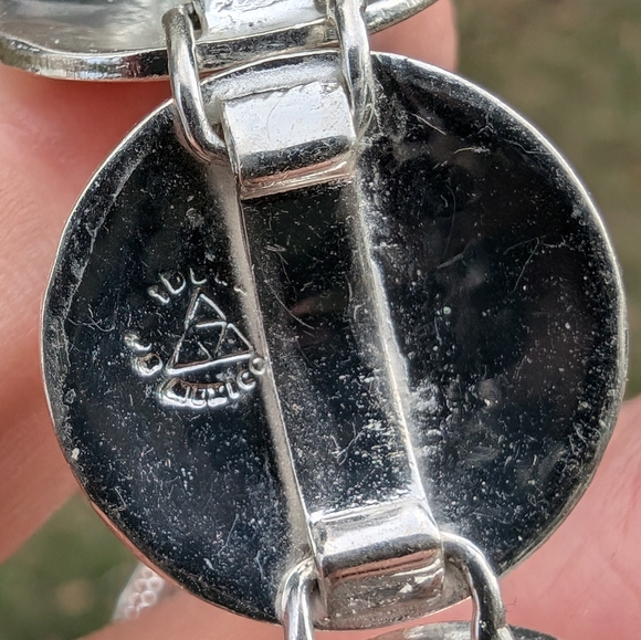 Vintage 70s Silver Mexico Mini Concho Link Bracelet - Picture 7 of 9